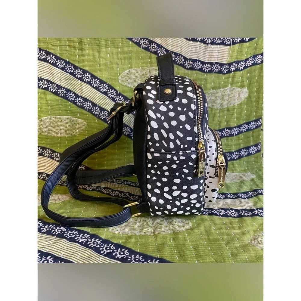 Betsey Johnson Black/ White Dalmatian Spot Puppy Mini Backpack Kawaii Harajuku